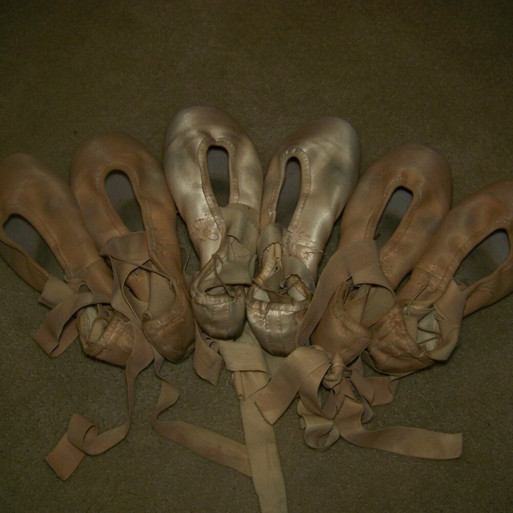 3 Pairs Gaynor Minden Pointe shoes ballet slippers very used